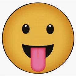 Deerlux Emoji Style Round Funny Smiley Face Kids Area Rug, Tongue Out Emoji Rug -Barbie Store GUEST db6715a2 e722 4e86 b167 2947fa4e75d1