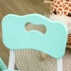 Qaba Kids Table And Chair Set With 4 Chairs, Adjustable Height, Easy To Clean Table Surface, For 1.5 - 5 Years Old -Barbie Store GUEST ded68748 7e4a 47b8 814d f49b9b49aed8