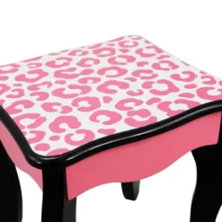 Fashion Leopard Prints Gisele Play Wooden Vanity Set Pink / Black - Teamson Kids -Barbie Store GUEST dfa43ade 0f84 44ad bba6 3fabb6c32e9f