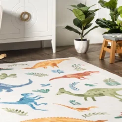 NuLOOM Eamon Dinosaur Machine Washable Kids Area Rug -Barbie Store GUEST e0d9a3a2 31d7 4011 b6b1 cfb67cbecfce