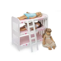 Badger Basket Triple Doll Bunk Bed With Ladder, Bedding, And Free Personalization Kit - Pink Gingham -Barbie Store GUEST e369f1ac 77d6 4f6d ba99 db4ed17d3134