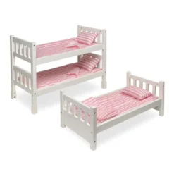 Badger Basket 1-2-3 Convertible Doll Bunk Bed With Bedding - Pink/Stripe -Barbie Store GUEST e3f2b433 291b 408f a597 a1f51b2e131c