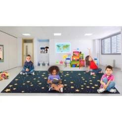 Deerlux 6 Ft. Social Distancing Colorful Kids Classroom Seating Area Rug, Starry Sky Design -Barbie Store GUEST e42a6d61 9486 492e ba7c 58d53797c3c4