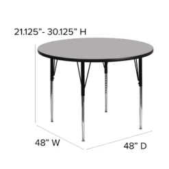 Flash Furniture 48'' Round Thermal Laminate Activity Table - Standard Height Adjustable Legs -Barbie Store GUEST e45228bd 954b 4fd4 81e2 19cb8dd11db7