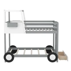 Twin Over Twin Car-Shaped Bunk Bed With Wheels, Drawers And Shelves, Gray - ModernLuxe 15 Twin Over Twin Car-Shaped Bunk Bed With Wheels, Drawers And Shelves, Gray - ModernLuxe -Barbie Store GUEST e5709583 6499 4211 bd66 1cdae88ef0c6
