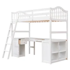 Twin Size Wooden Loft Bed With Drawers, Cabinet, Shelves And Desk-ModernLuxe -Barbie Store GUEST e671a7f9 1d12 4868 9f67 76f674e7e9a0