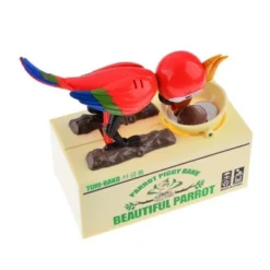 Insten Parrot Piggy Bank Robotic Coin Munching Toy Money Box, Red, 6.6x6.5 Inches -Barbie Store GUEST ec30c160 b7c2 4e4d 8e3a ce407fbb3c9c