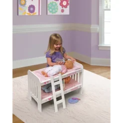 Badger Basket Doll Bunk Bed With Bedding, Ladder, And Free Personalization Kit - White/Pink/Gingham -Barbie Store GUEST ec443960 efcc 4459 86ba 250a1b322784