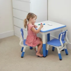 ECR4Kids Square Resin Dry-Erase Adjustable Activity Table With 2 Chairs (3-Piece Set) -Barbie Store GUEST f15d8796 b855 443d a333 59a0e207c4c6