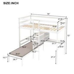 Convertible Loft Bed With L Shaped Desk, Shelf And Ladder, White - ModernLuxe 14 Convertible Loft Bed With L Shaped Desk, Shelf And Ladder, White - ModernLuxe -Barbie Store GUEST f184ffe8 fe5b 4eb2 9561 41d3232610fb