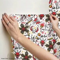 Stranger Things Hellfire Club Peel And Stick Wallpaper - RoomMates -Barbie Store GUEST f1ea2f87 2b8b 4c19 8796 4a5d715213f6