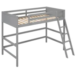 Twin Size Wood Loft Bed With Ladder-ModernLuxe -Barbie Store GUEST f26389ce c394 4c07 b04c 47de6cf5f3d5