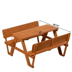 Gardenised Wooden Kids Picnic Table Bench With Backrest, Outdoor Children's Backyard Table, Crafting, Dining, And Playtime Patio Table 14 Gardenised Wooden Kids Picnic Table Bench With Backrest, Outdoor Children's Backyard Table, Crafting, Dining, And Playtime Patio Table -Barbie Store GUEST f28abc7c ac10 4e93 bc42 8c3af7974b27