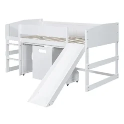 Low Study Loft Bed With Rolling Portable Desk And Chair - ModernLuxe -Barbie Store GUEST f5208ed7 27cf 427d 842b 23a4b628b236