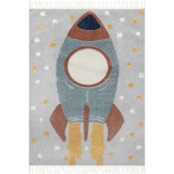 NuLOOM Journee Rocket Ship High-Low Kids Tasseled Area Rug -Barbie Store GUEST f960a335 5ca9 4ef7 a49d 13df8fdd92c5