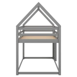 Twin Over Twin House Shaped Bunk Bed With Ladder And Guardrail-ModernLuxe -Barbie Store GUEST f9c52e77 7620 4ee9 b4b5 c634c209dd61