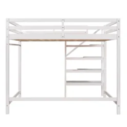 Full Size Loft Bed With Staircase And Safety Guardrails Gray/White-ModernLuxe -Barbie Store GUEST fa9cbed0 d262 4911 b8ce 409115d760fd