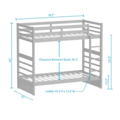 Glenwillow Home Plana Solid Wood Bunk Bed -Barbie Store GUEST fbd66278 28c3 4e5f 841a 89eaa72a237d