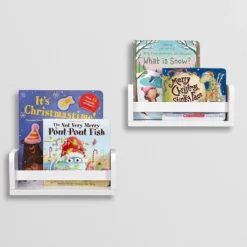 2pk Kids' 10" Floating Wall Mount Bookshelf Set White - RiverRidge Home 23 2pk Kids' 10" Floating Wall Mount Bookshelf Set White - RiverRidge Home -Barbie Store GUEST fe817720 8317 4443 9e28 6e054c23eaba